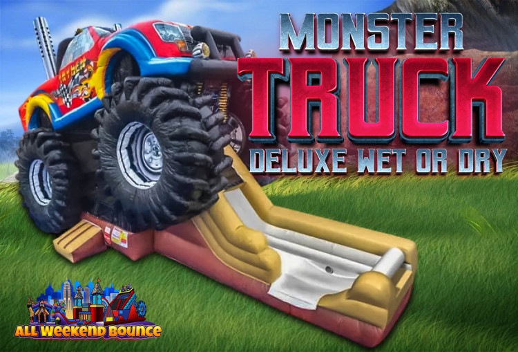 Monster Truck Deluxe XL Bounce and 15' Slide