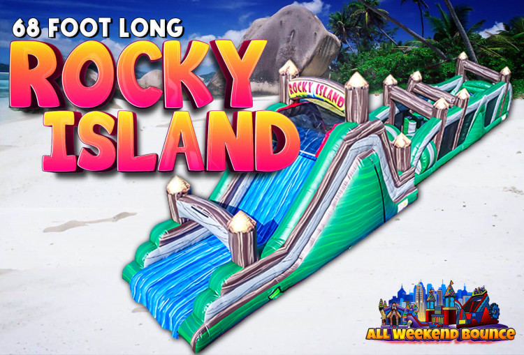 68' Rocky Island Obstacle Course and Slide