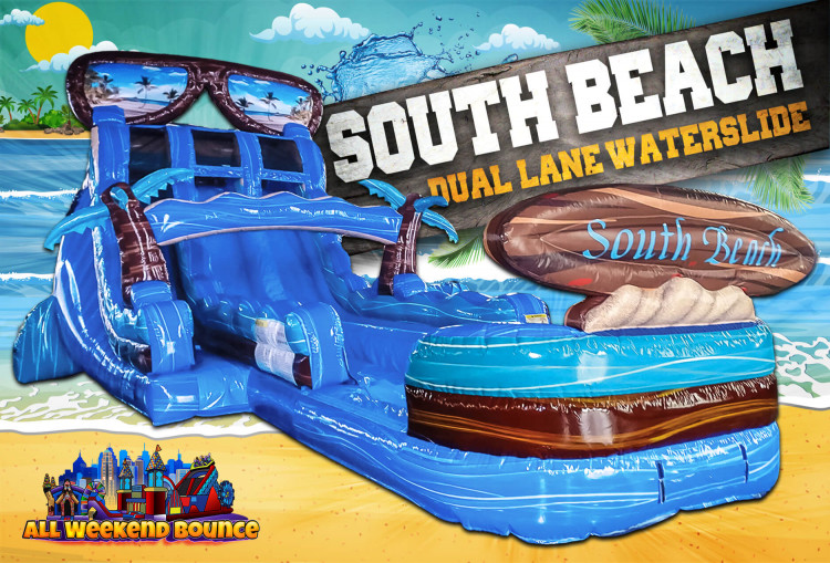 18' South Beach Dual Lane Water Slide